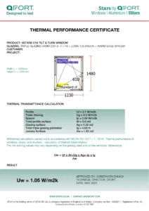 5Stars C16 - Thermal Performance Certificate - QFORT