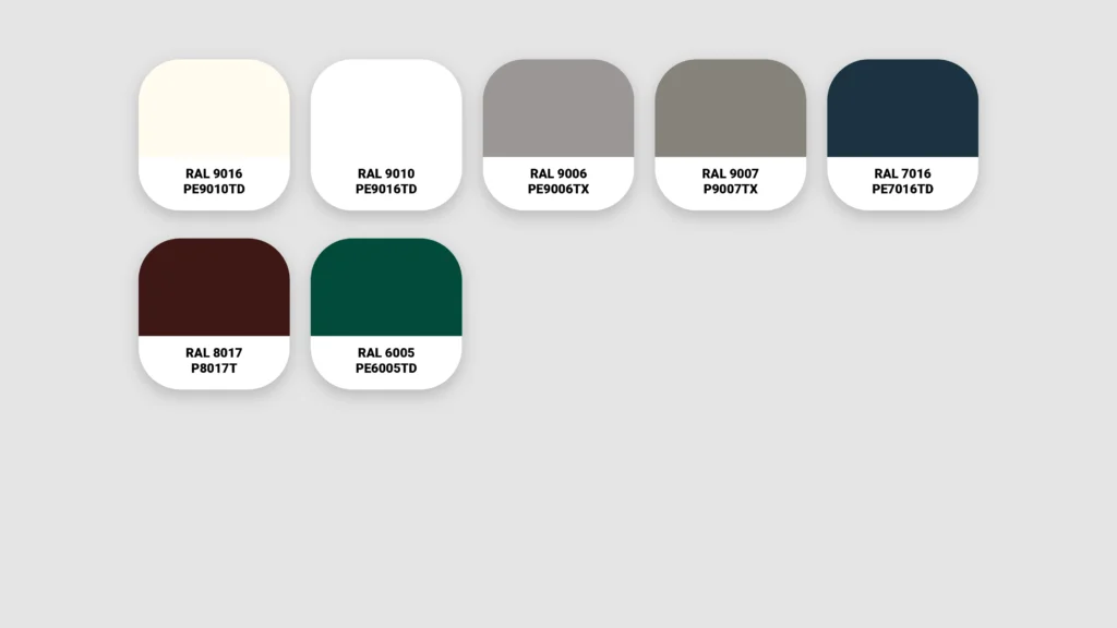 Entrance Door Colour Range-Group 1- standard colours