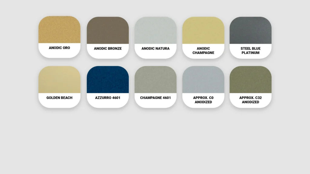 Entrance Door Colour Range-Group 3- Anodized imitation colours