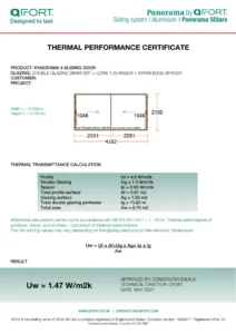 Panorama 5 - Thermal Performance Certificate - QFORT